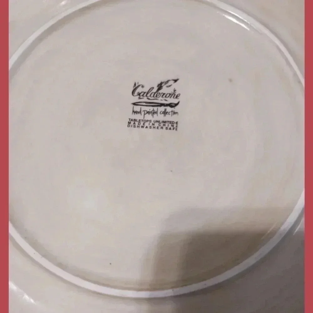 Calderones set of 2 dinner plates rooster